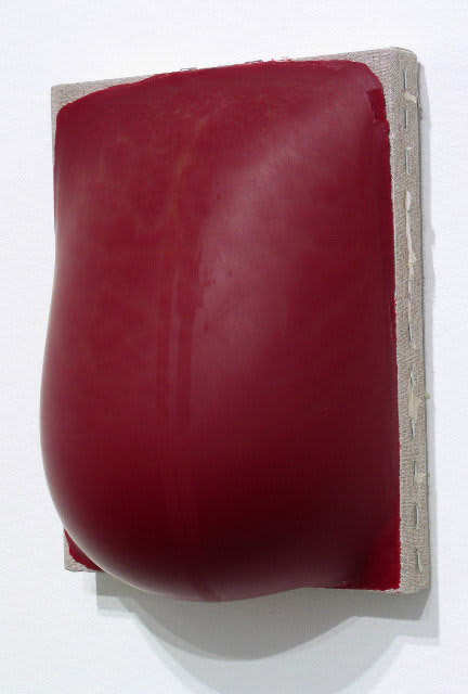 Byron Kim, Belly Painting (Red with Cascading Wax), 2004