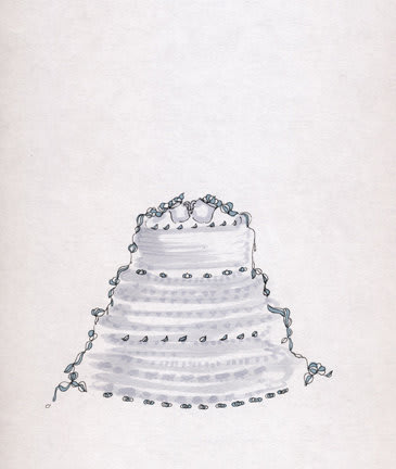 hand drawn birthday cake line drawing illustration - Stock Illustration  [106672383] - PIXTA