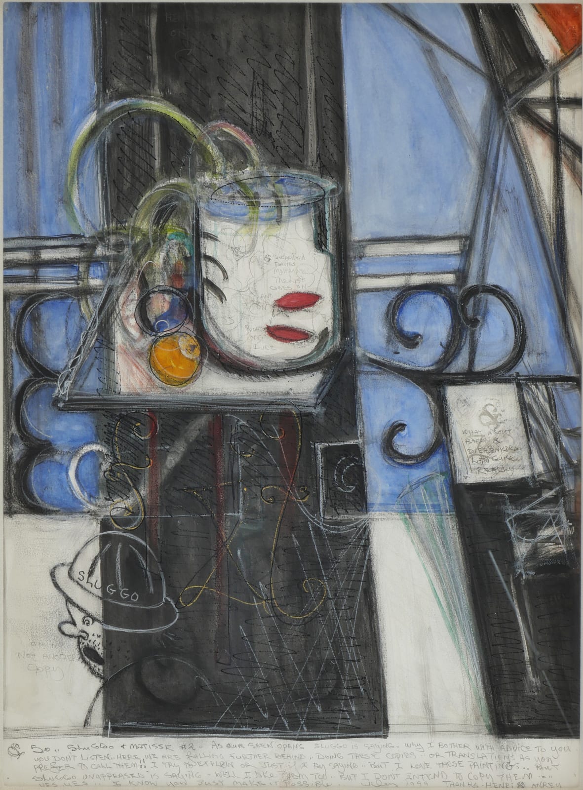 William T. Wiley, Sluggo and Matisse #2, 1999