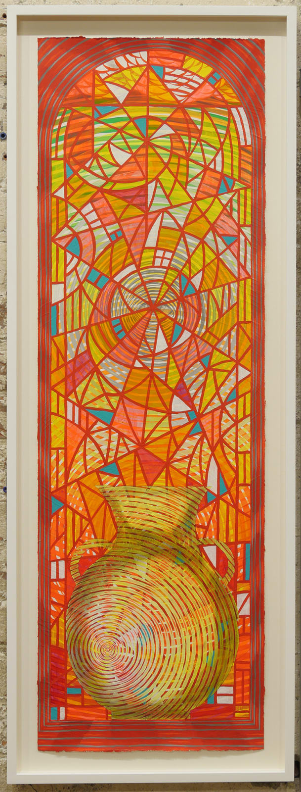 Window with Vessel (Stained Glass) in frame.