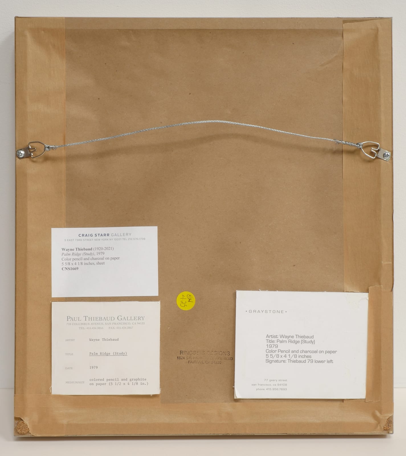 Wayne Thiebaud, Palm Ridge (Study), 1979