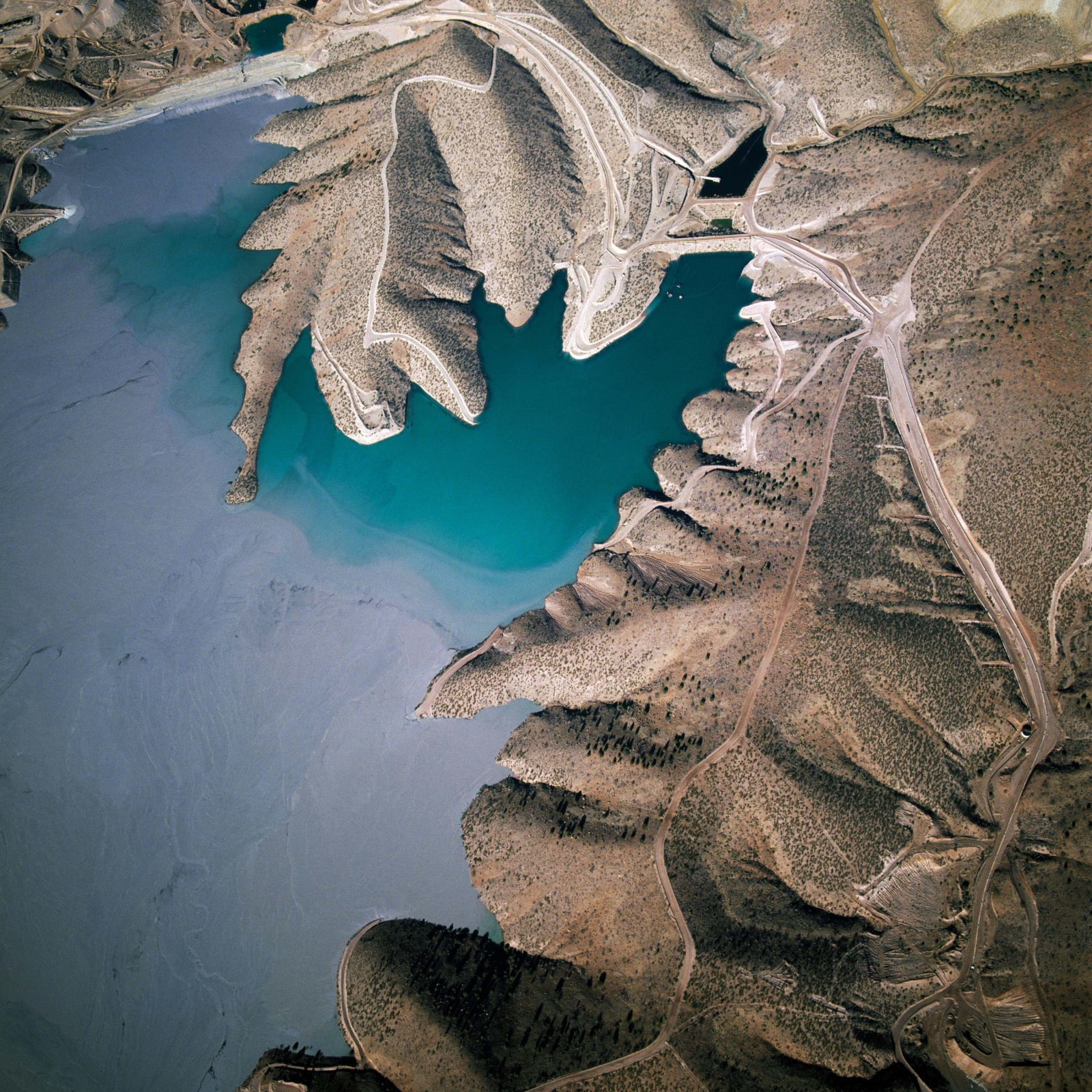 aerial view of edge of lake by David Maisel