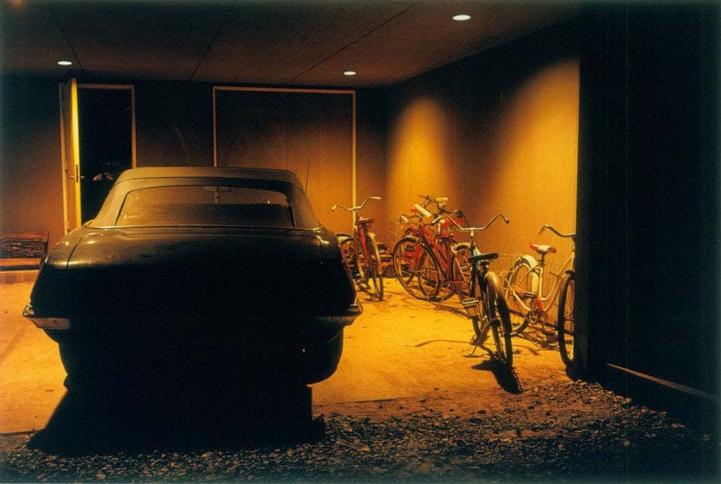 William Eggleston, Untitled (Car and Bicycles in Garage), Memphis, TN [From Dust Bells 2], 1970