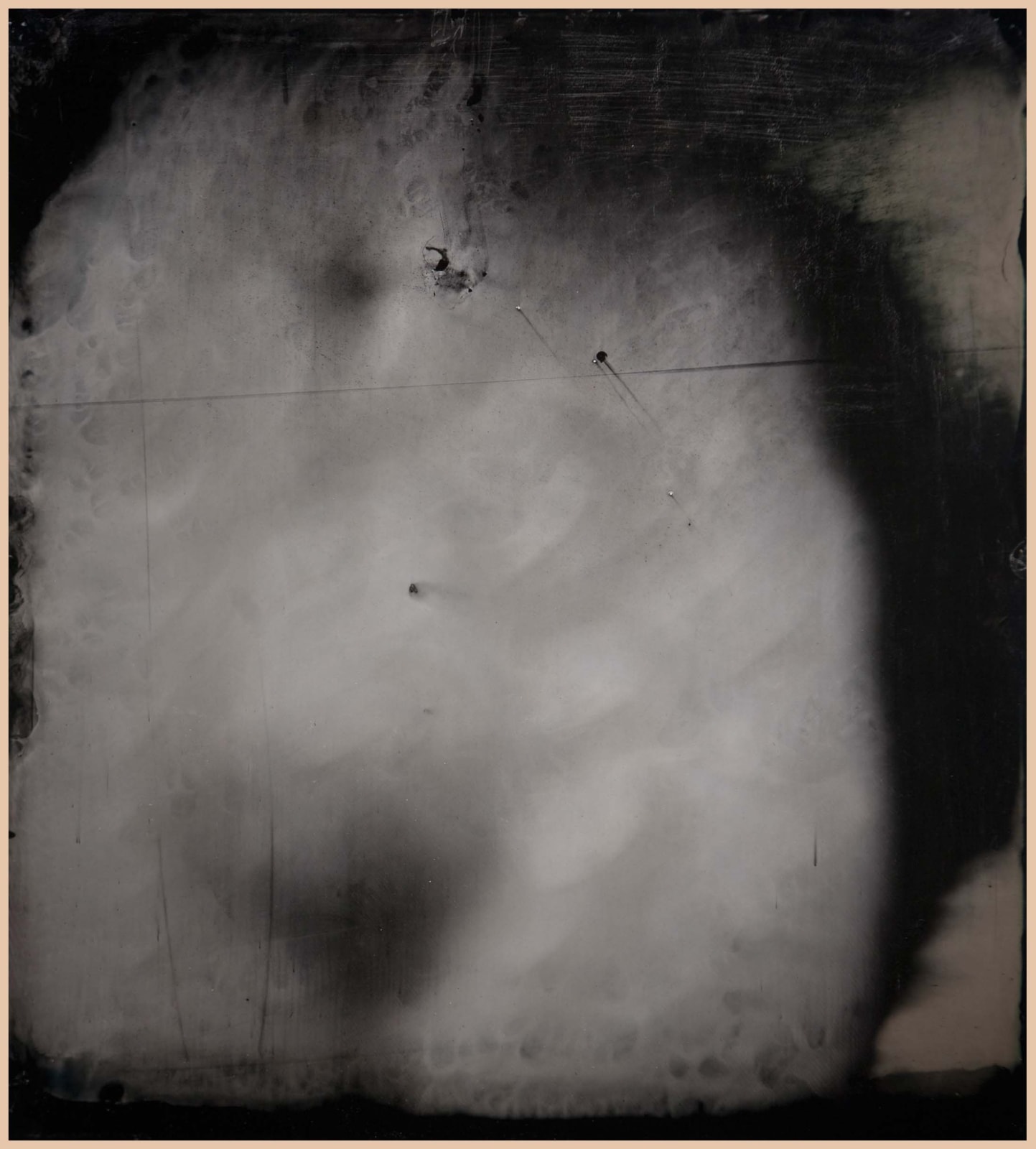 Sally Mann ambrotype self-portrait of torso from the Upon Reflection series