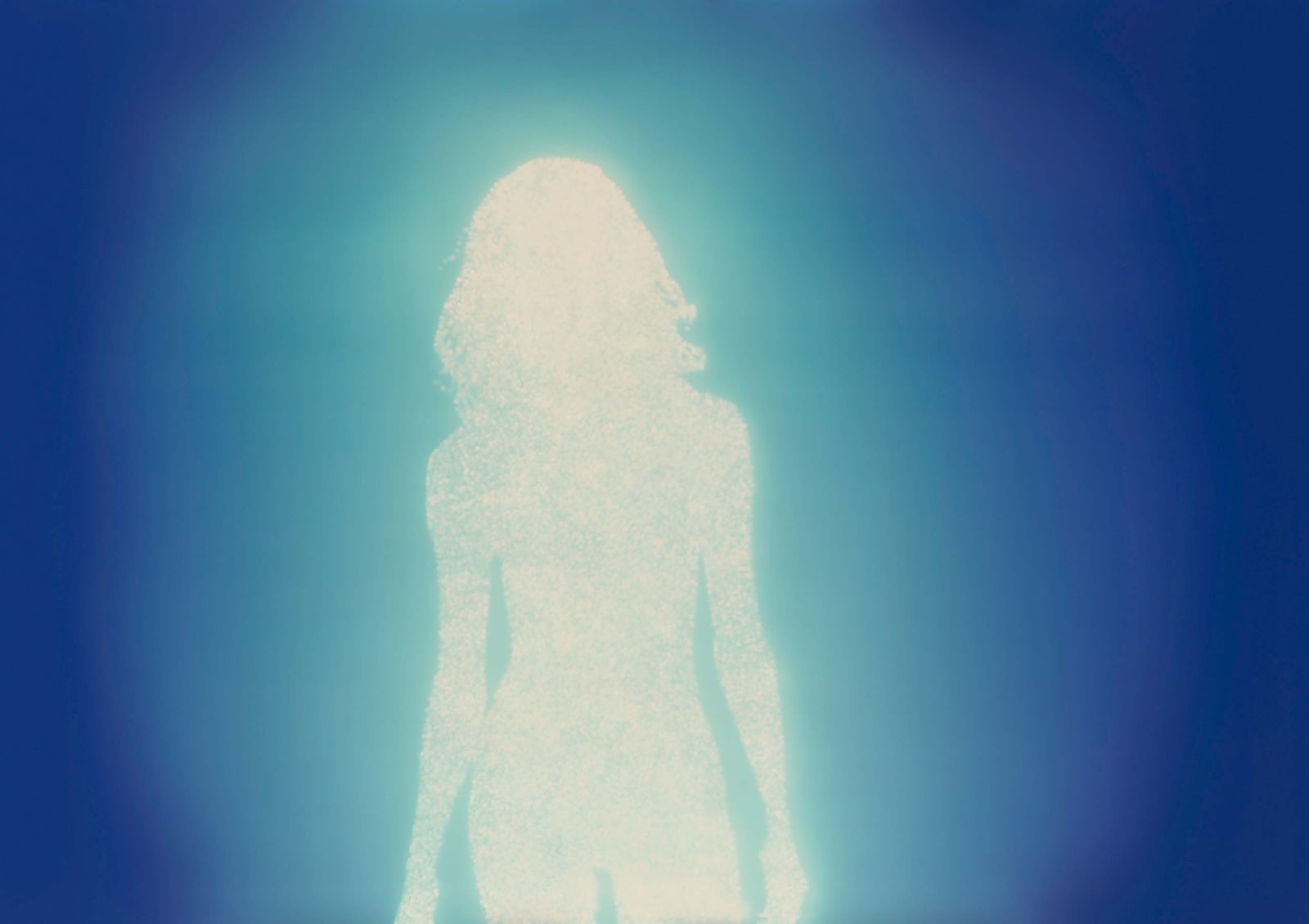 Christopher Bucklow Tetrarch, 11.46am, 16th April silhouette of nude woman in light coming through blue background