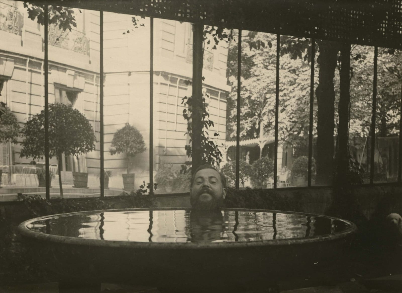 Dora Maar, Christian Bérard’s Head Posed at Edge of Basin of Water, Appearing to Float in the Water at the...