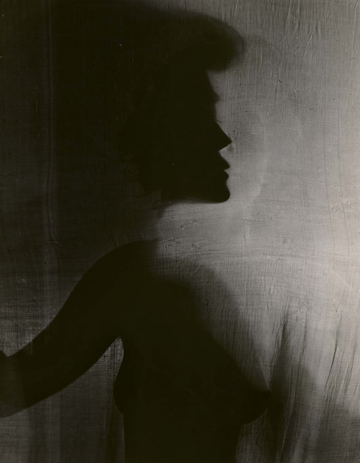 Erwin Blumenfeld silhouette of woman in profile behind black veil