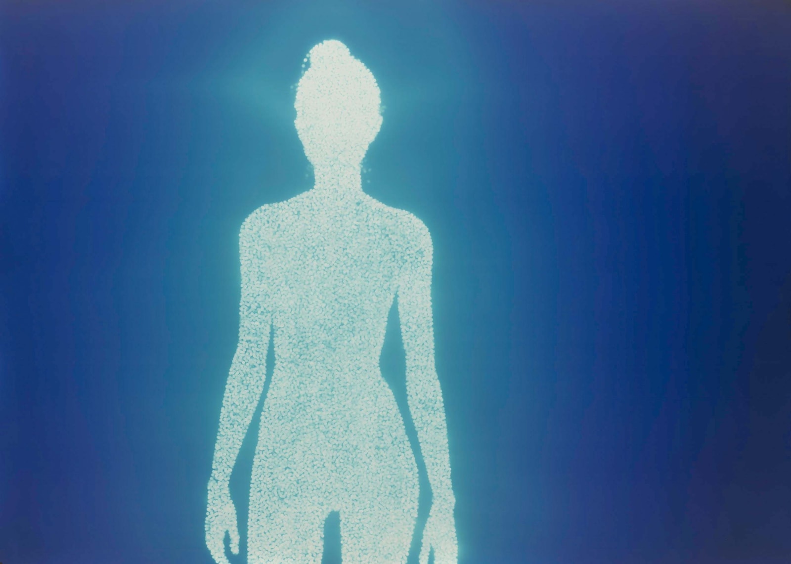 Christopher Bucklow Tetrarch, 3:07, 16th May silhouette of nude woman in light coming through blue background