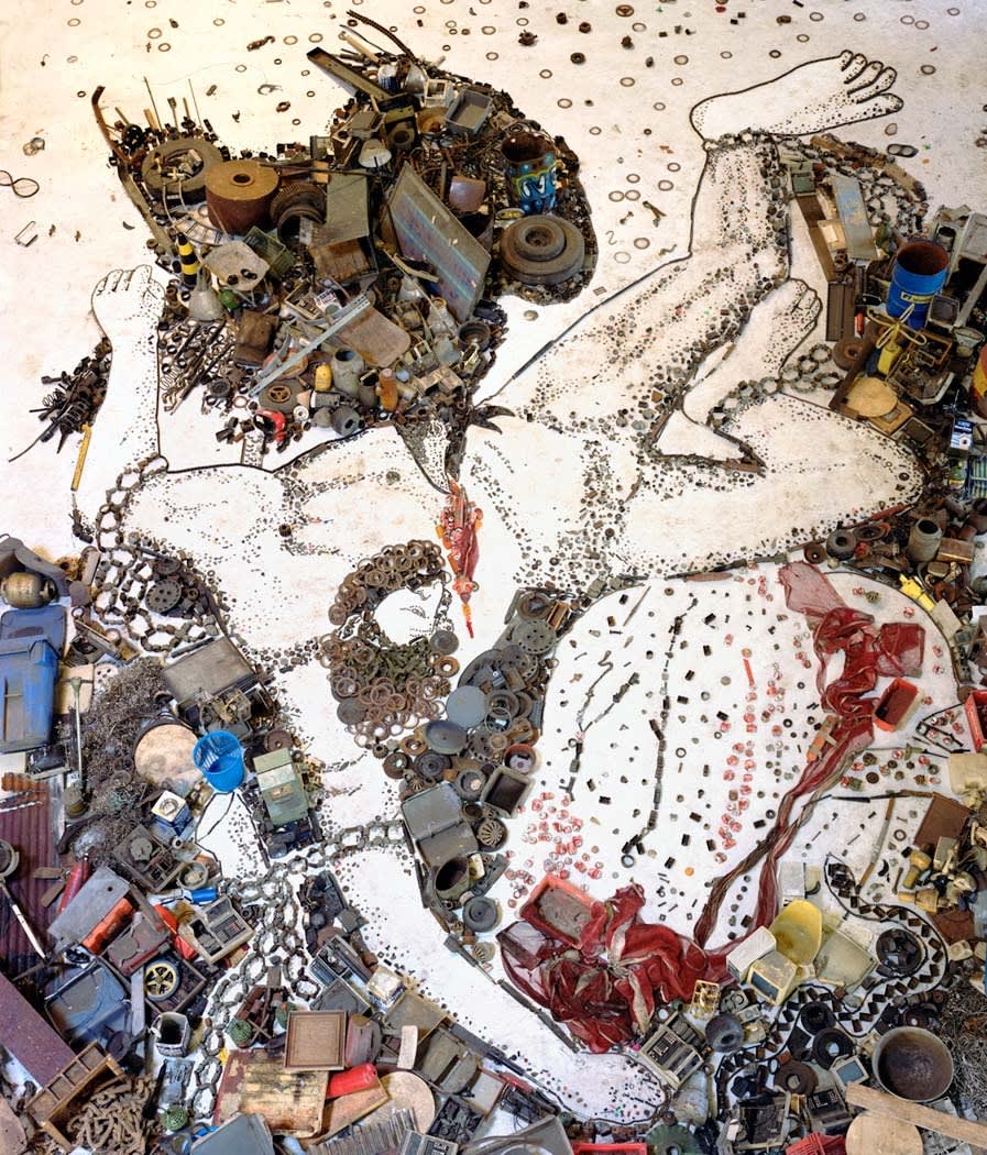 Vik Muniz Prometheo After Titian junk arranged to imitate the myth of Prometheo painted by Titian