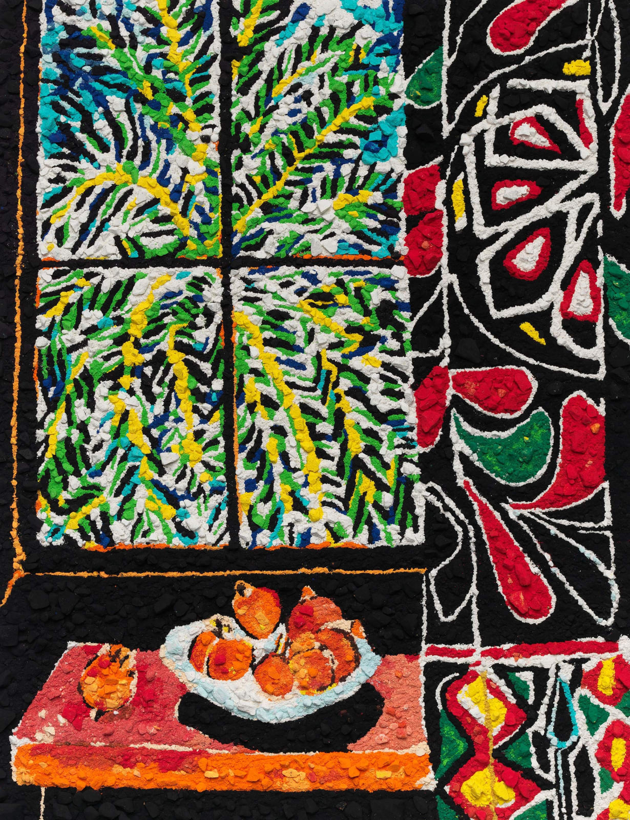 Vik Muniz Metachrome Interior with Egyptian curtain after Matisse picture of pigment replicating painting of interior by Matisse Pictures of Pigment
