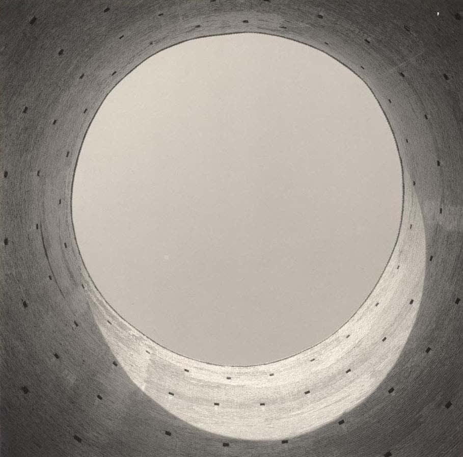 Lynn Davis photograph from Funerary Tower, Ray, Iran looking through circular entrance to sky