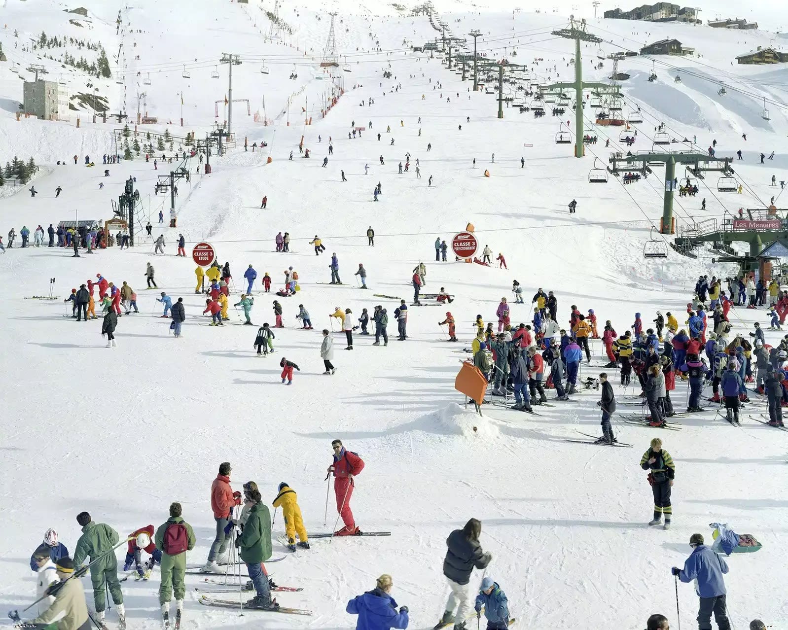 Skiiers on a mountain at Les Menuires, France, by Massimo Vitali
