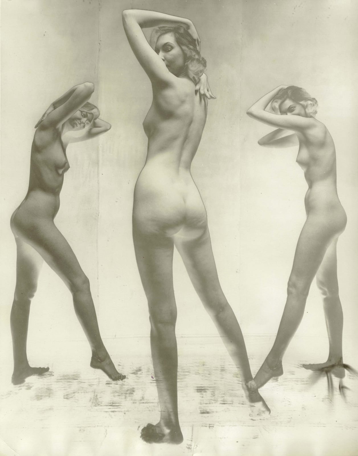 Erwin Blumenfeld Untitled Nude New York three nude women with arms over heads