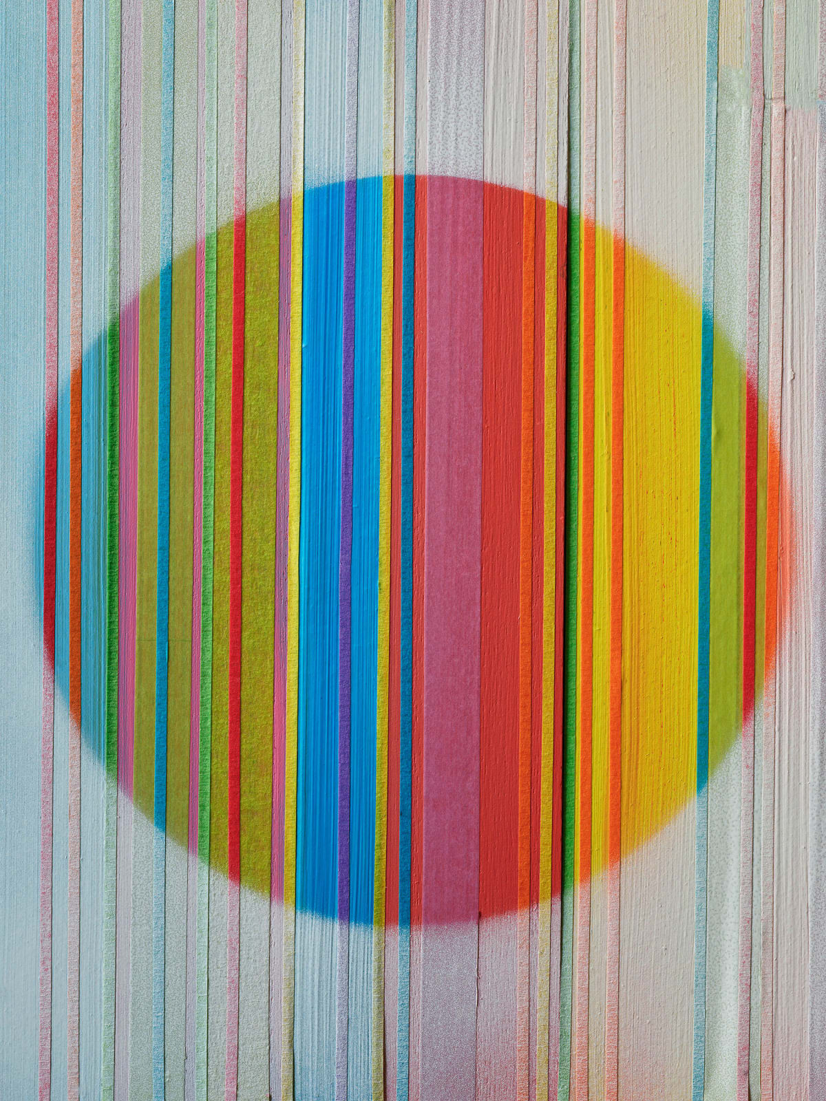 Abelardo Morell, Circlie #1 colorful striped painted circle