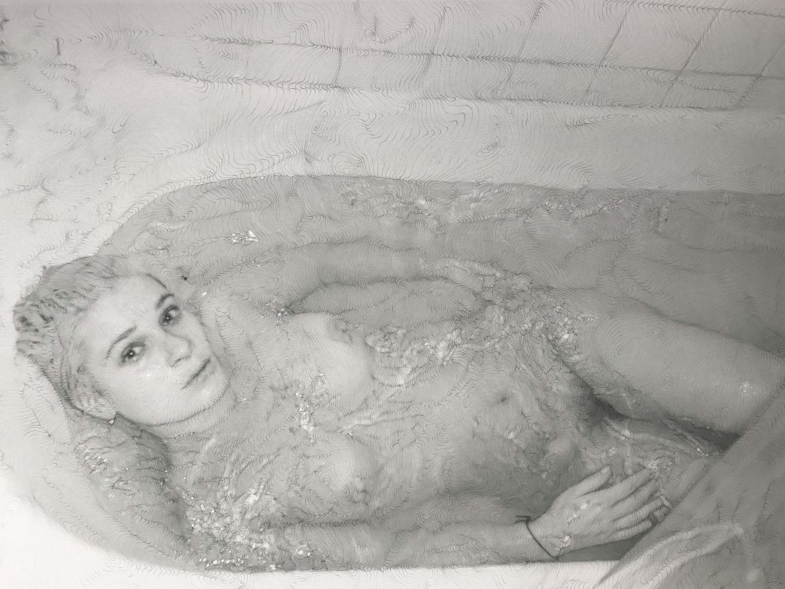 Sebastiaan Bremer Ave Maria 29 nude woman in bathtub gray dot image