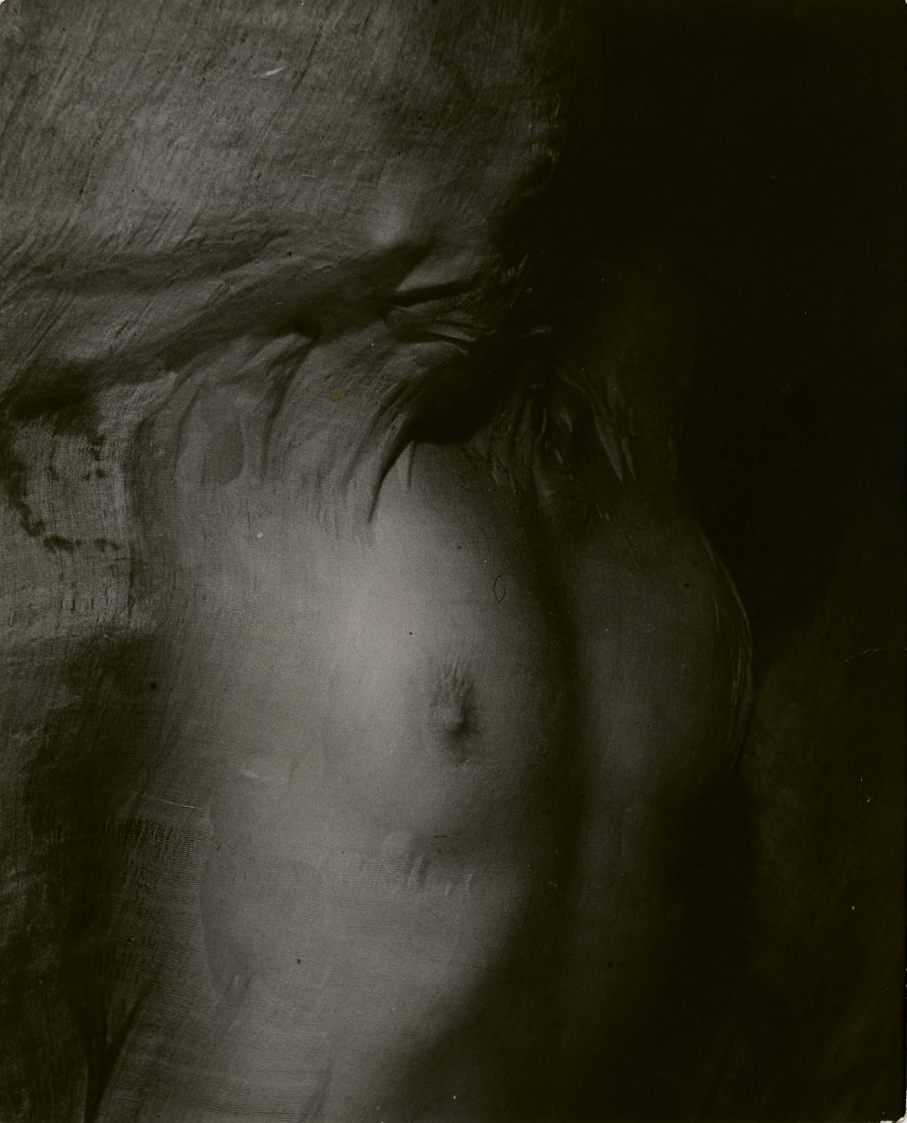 Erwin Blumenfeld photograph of woman's nude torso under wet silk