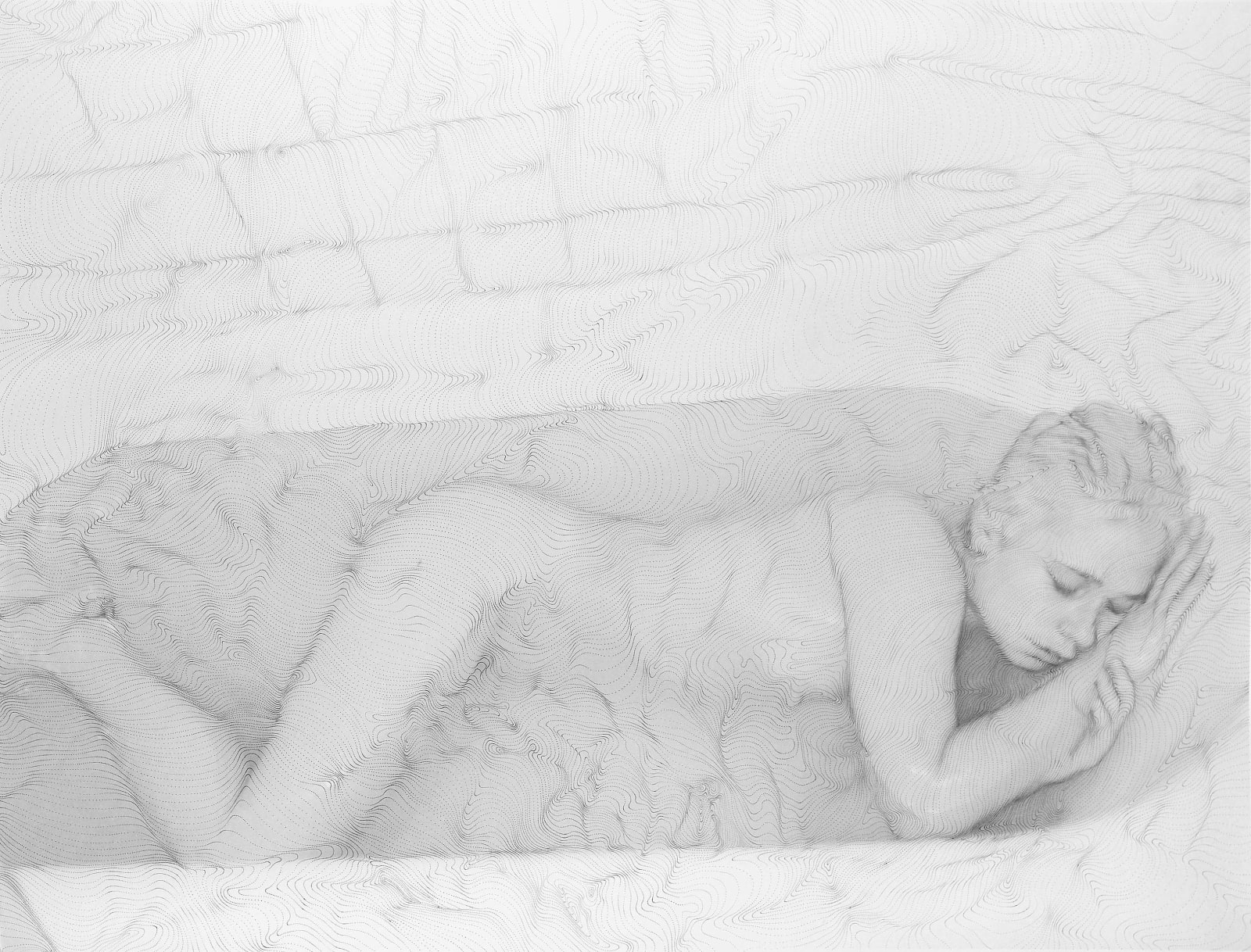 Sebastiaan Bremer Ave Maria 1 nude woman in bathtub gray dot image