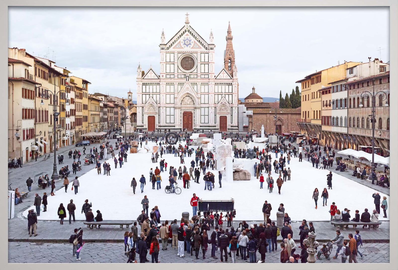 Santa Croce Puppet Show in Florence at winter, by Massimo Vitali