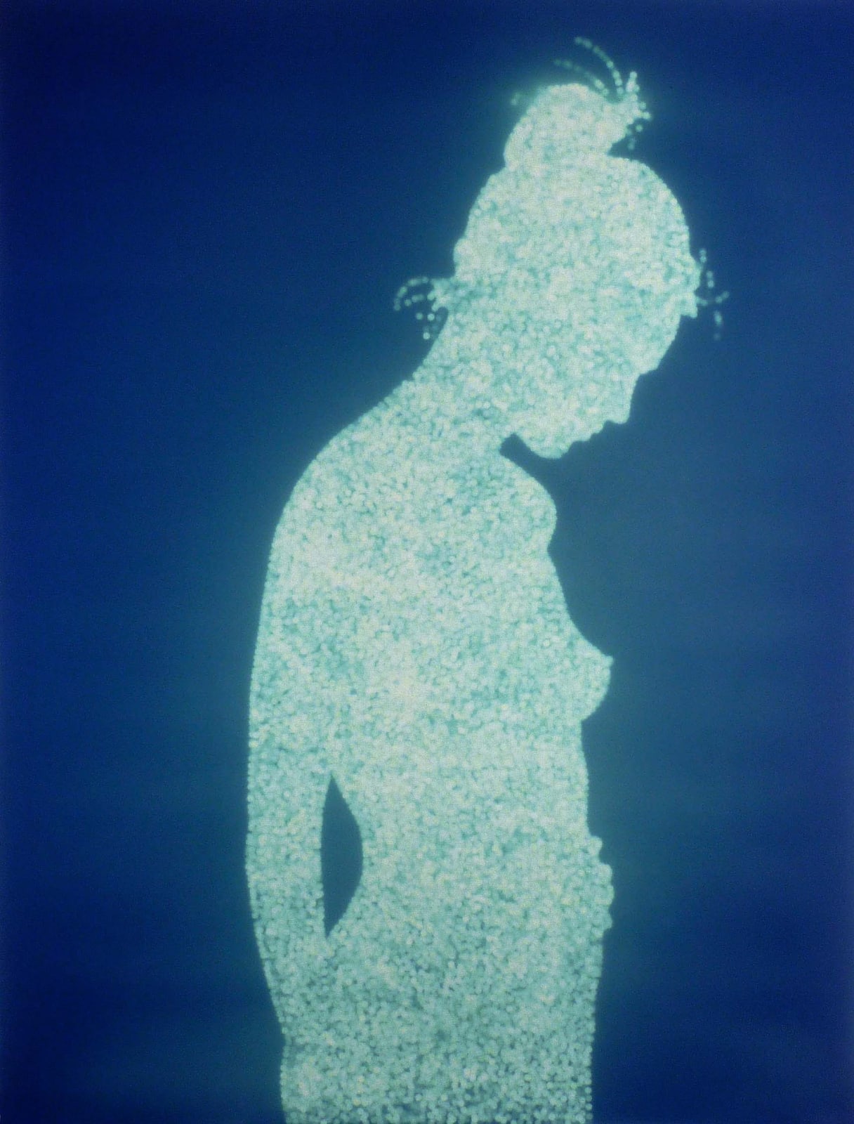 Christopher Bucklow Guest, 11.09am, 2nd March silhouette of nude woman in light coming through blue background