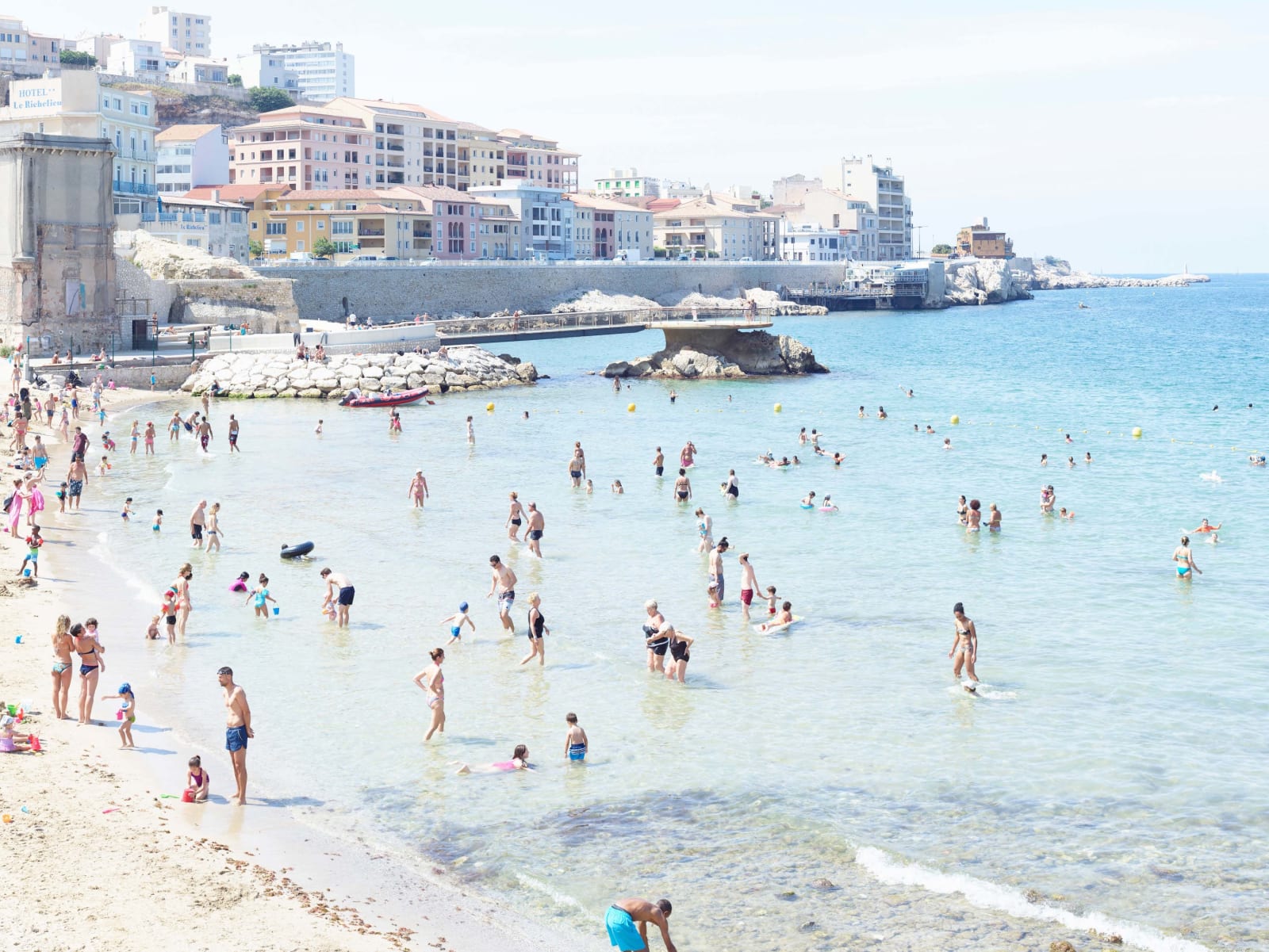 Swimmers at Plage des Catalans, Marseille, France by Massimo Vitali