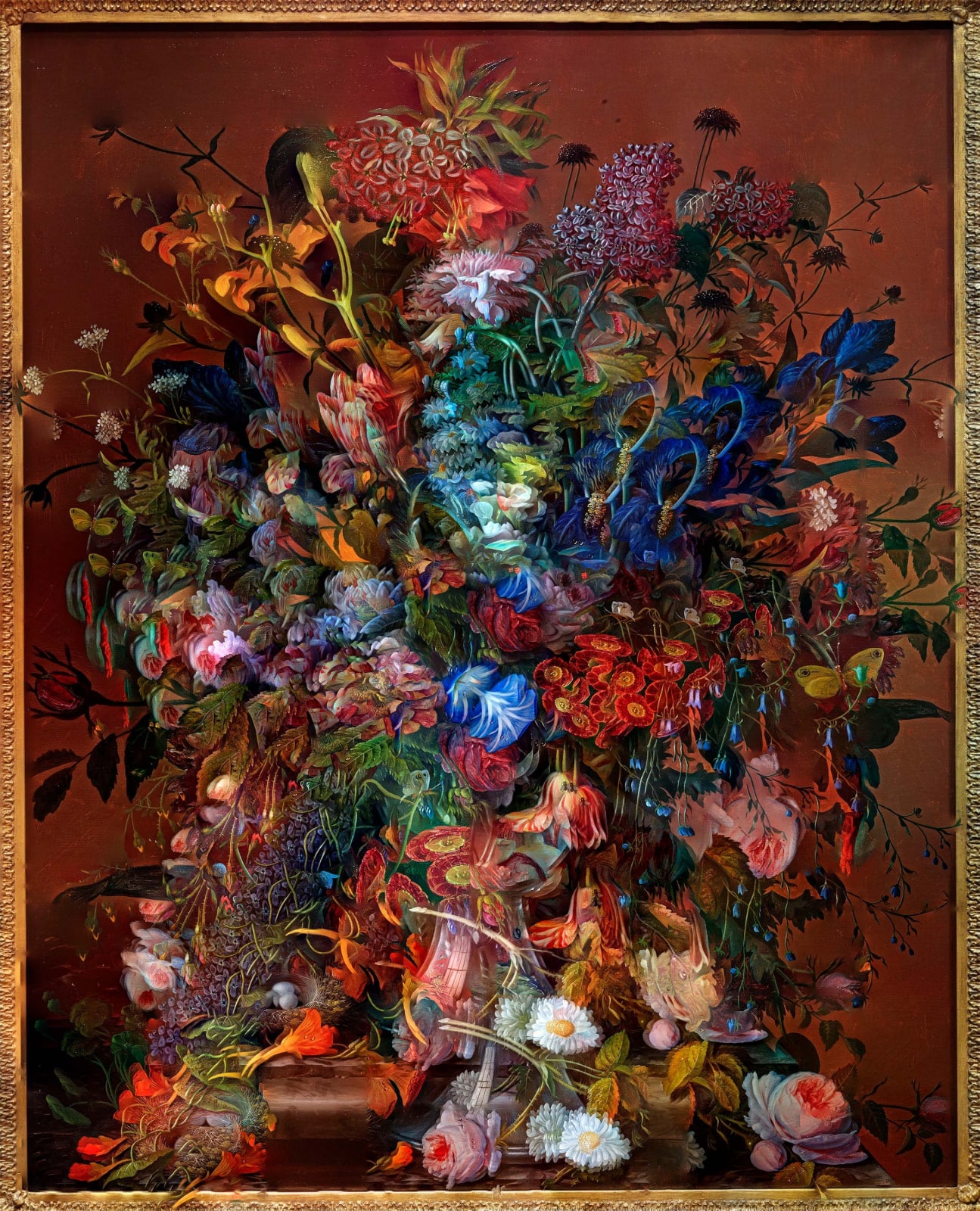 Abelardo Morell Flowers for Lisa #5 Composite Picture of Flower Painting Philadelphia Museum of Art in frame