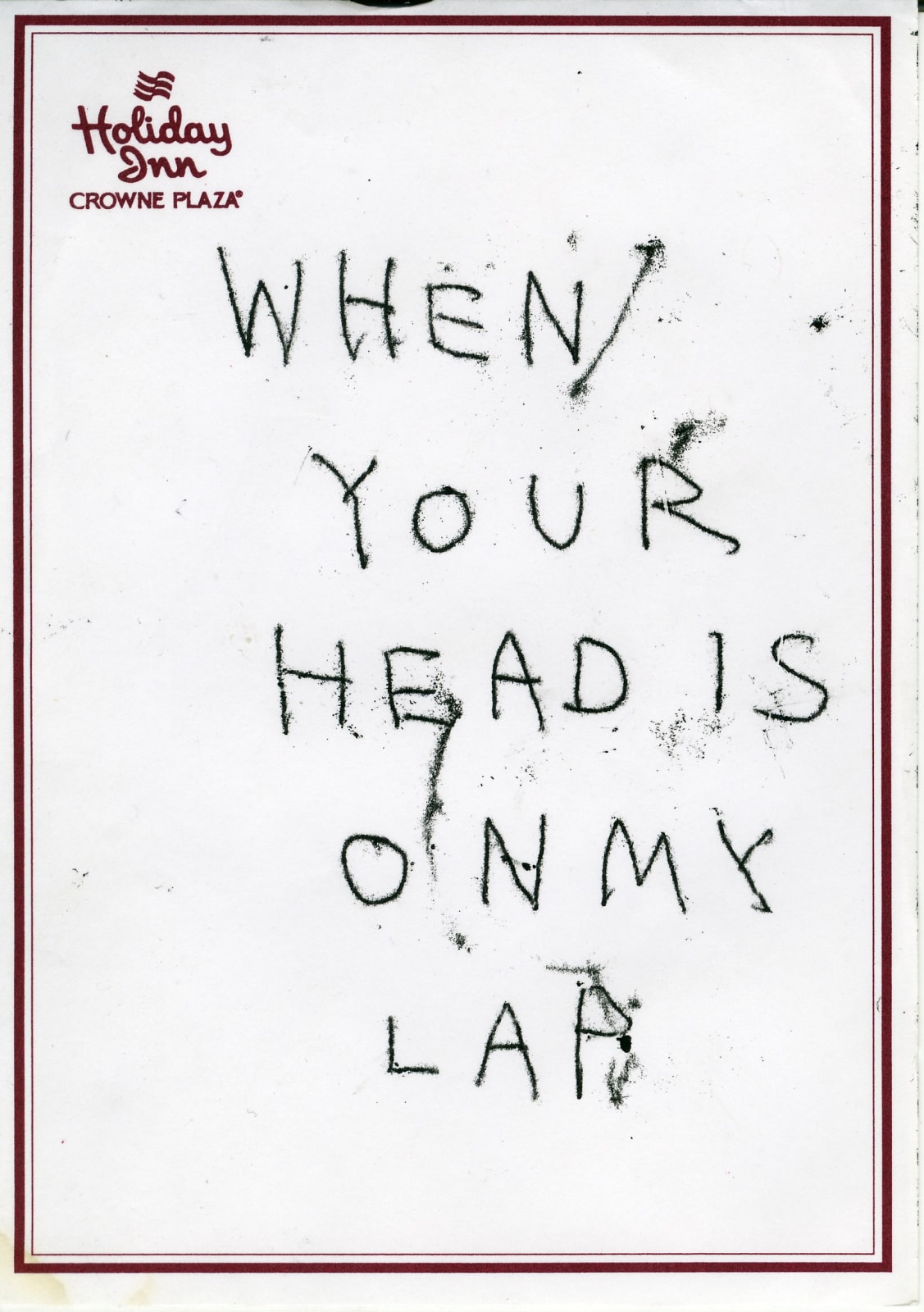 Tracey Emin, When your head is on my lap, 1998