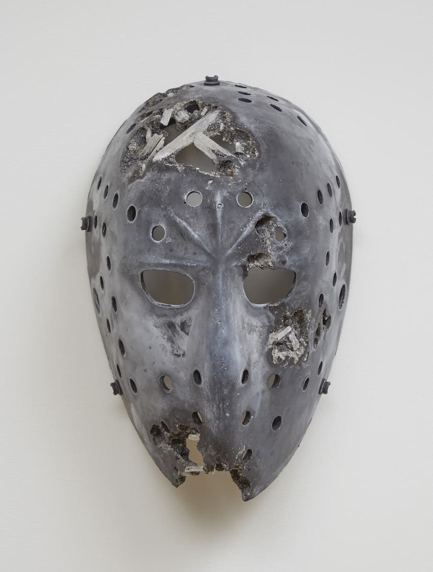 Daniel Arsham, Volcanic Ash and Selenite Hockey Mask, 2016