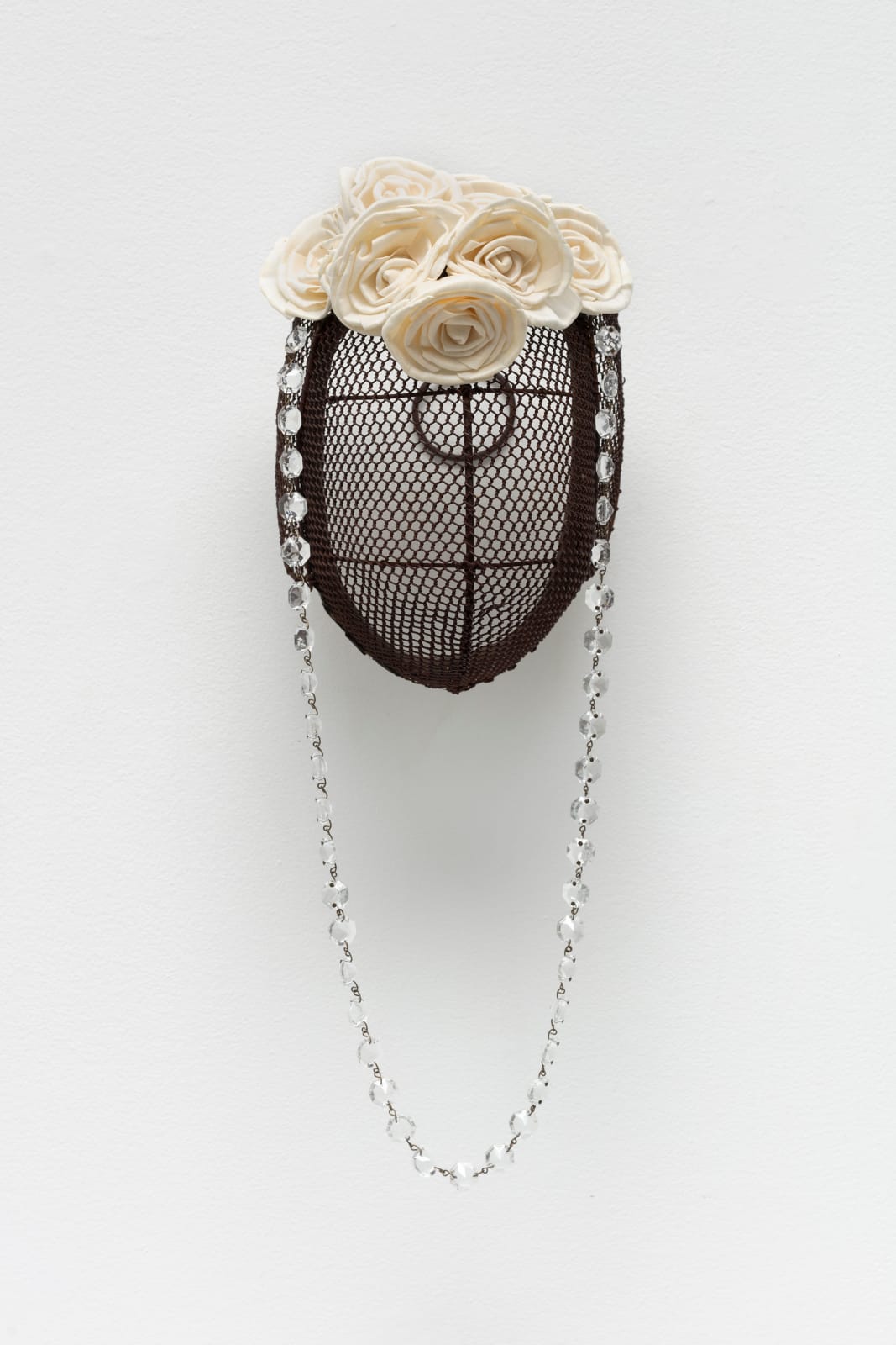 Allison Janae Hamilton, Mask with Flowers and Crystals II, 2021