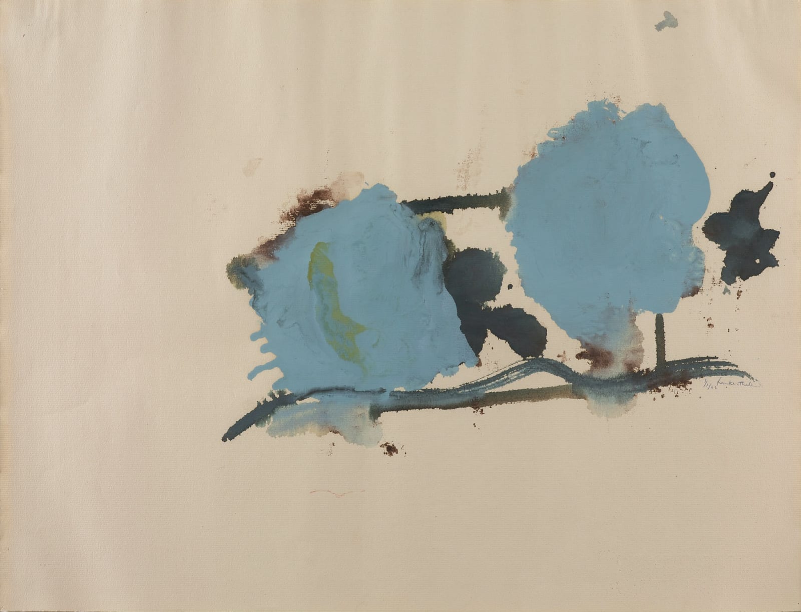 Helen Frankenthaler, Blue on One Side, 1962