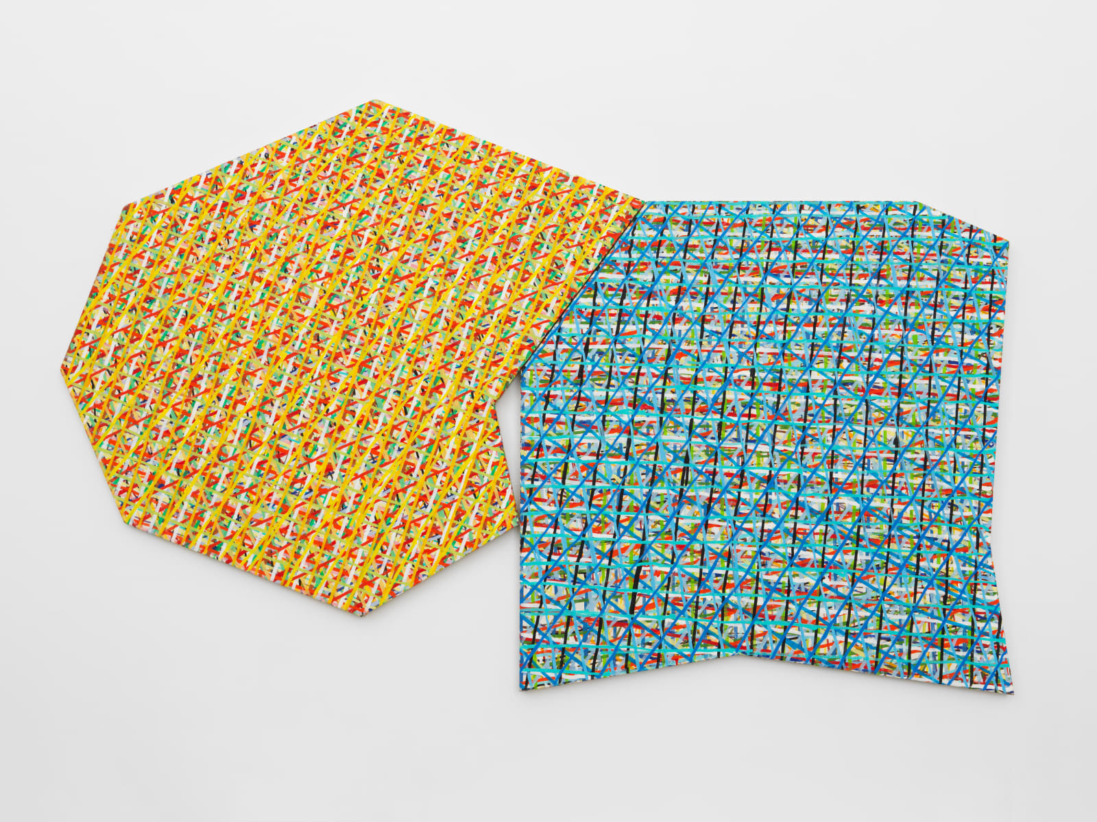 Jennifer Bartlett, Diagonal Grid, Yellow and Blue, 2001-2002
