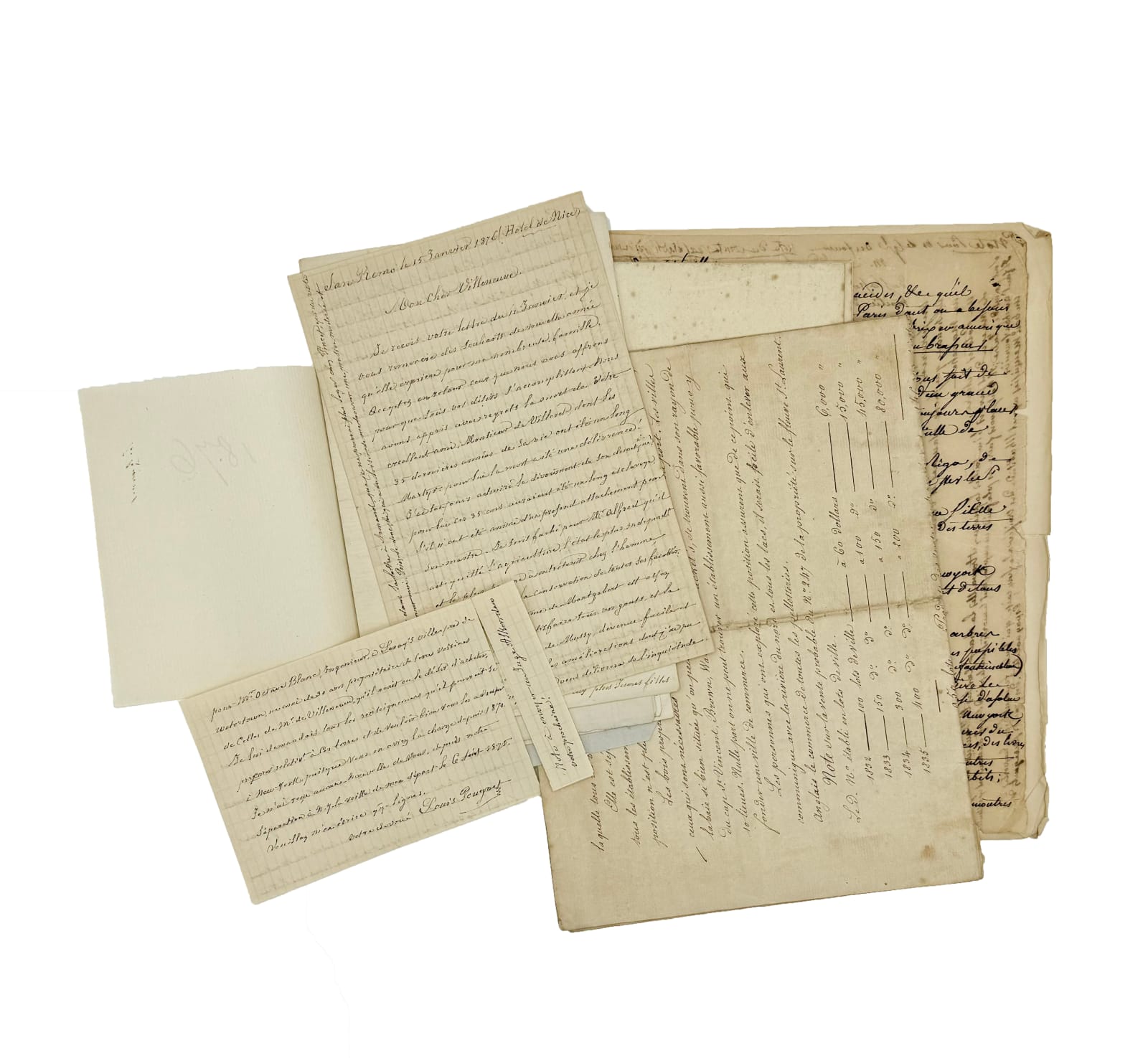 [New York – Jefferson County], An extensive archive of letters and documents on the creation and planning of Jefferson County, New York, Paris, etc., 1797–1877.