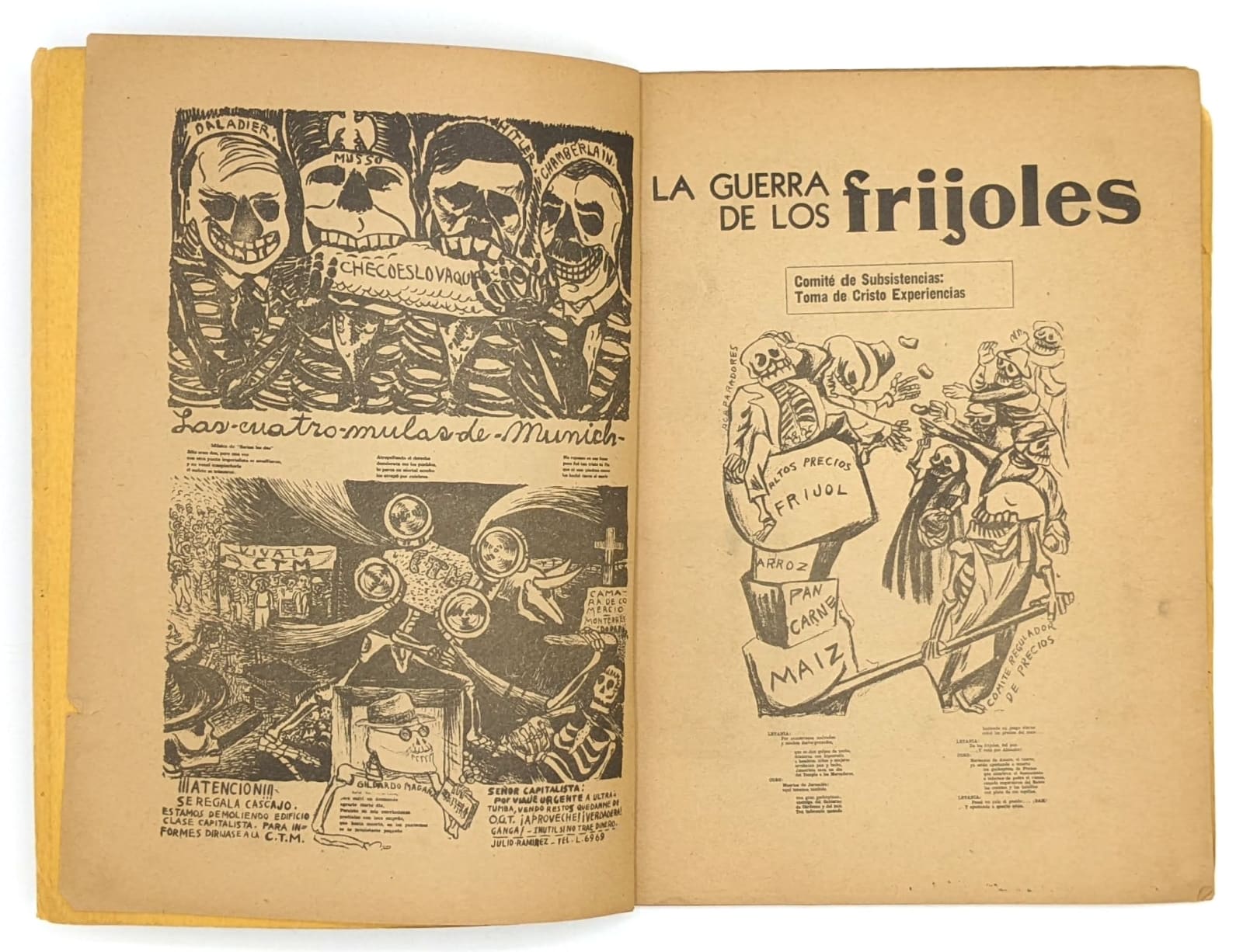 Posada Aguilar, Jose Guadalupe, Calaveras Resurrectas, 16 años de calaveras politicas del Taller de Grafica Popular., 1938. Mexico. Taller de Grafica Popular.