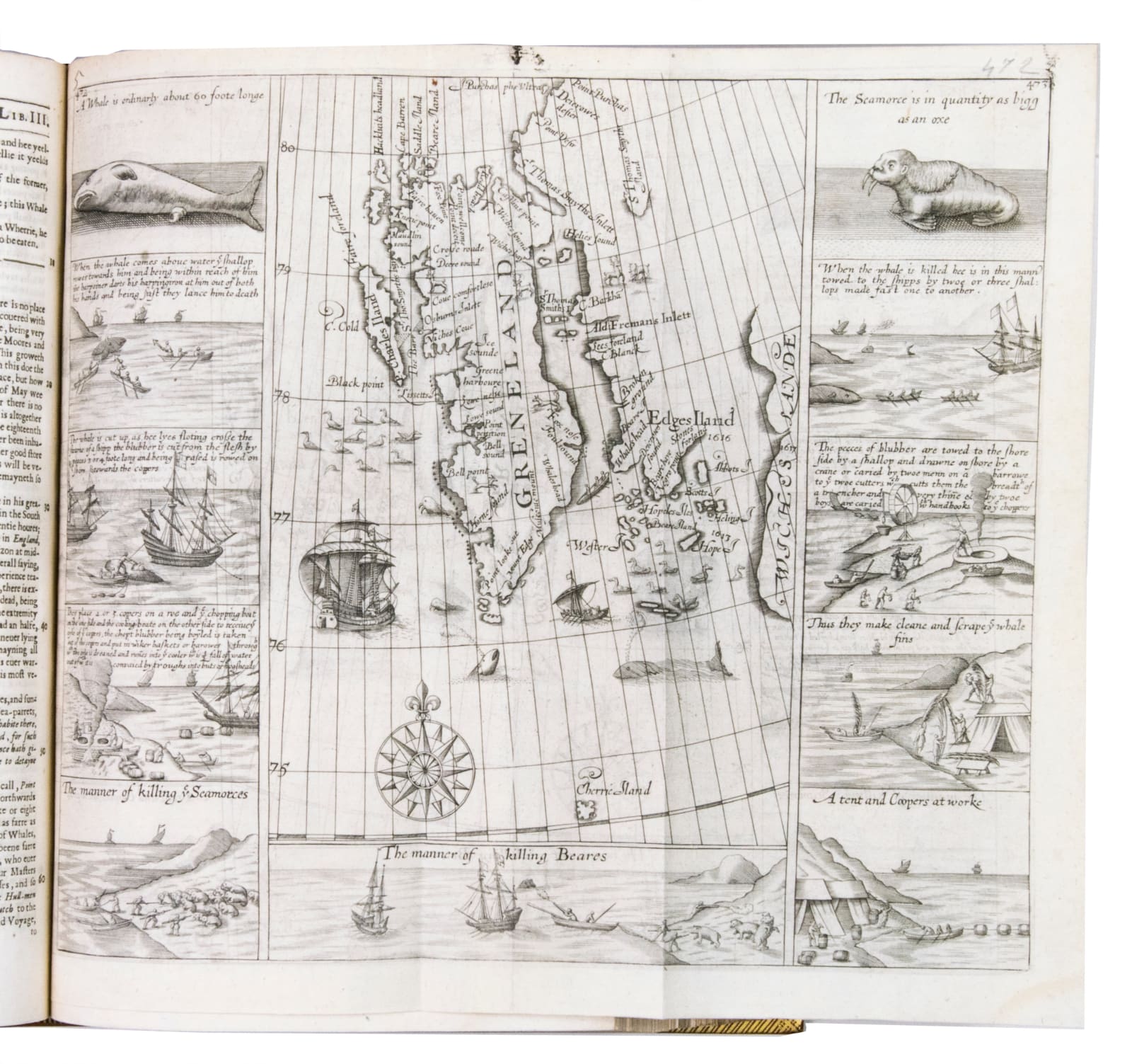 Purchas, Samuel, Purchas his pilgrimes. In five bookes. The first, contayning the voyages and peregrinations made by ancient kings... to and thorow the remoter parts of the knowne world... The second, a description of all the circum-navigations of the globe. The third, navigations and voyages of English-men, alongst the coasts of Africa... Indian shoares, continents and ilands. The fourth, English voyages beyond the East Indies, to the ilands of Japan, China, Cauchinchina, the Philippinae ... The fifth, navigations, voyages... of the English nation in the Easterne parts of the world [bound with, as usual]: Purchas, Samuel. Purchas his pilgrimage. Or relations of the world and the religions observed in all ages and places discovered, from the creation unto this present, 1625-1626. London. William Stansby for Henry Featherstone.