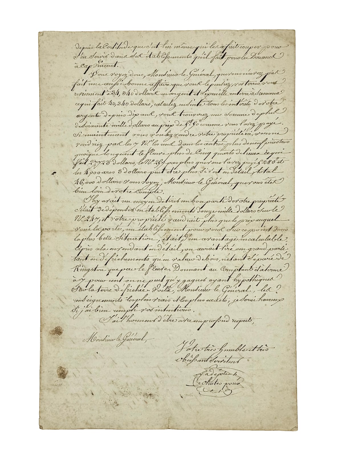 [New York – Jefferson County], An extensive archive of letters and documents on the creation and planning of Jefferson County, New York, Paris, etc., 1797–1877.