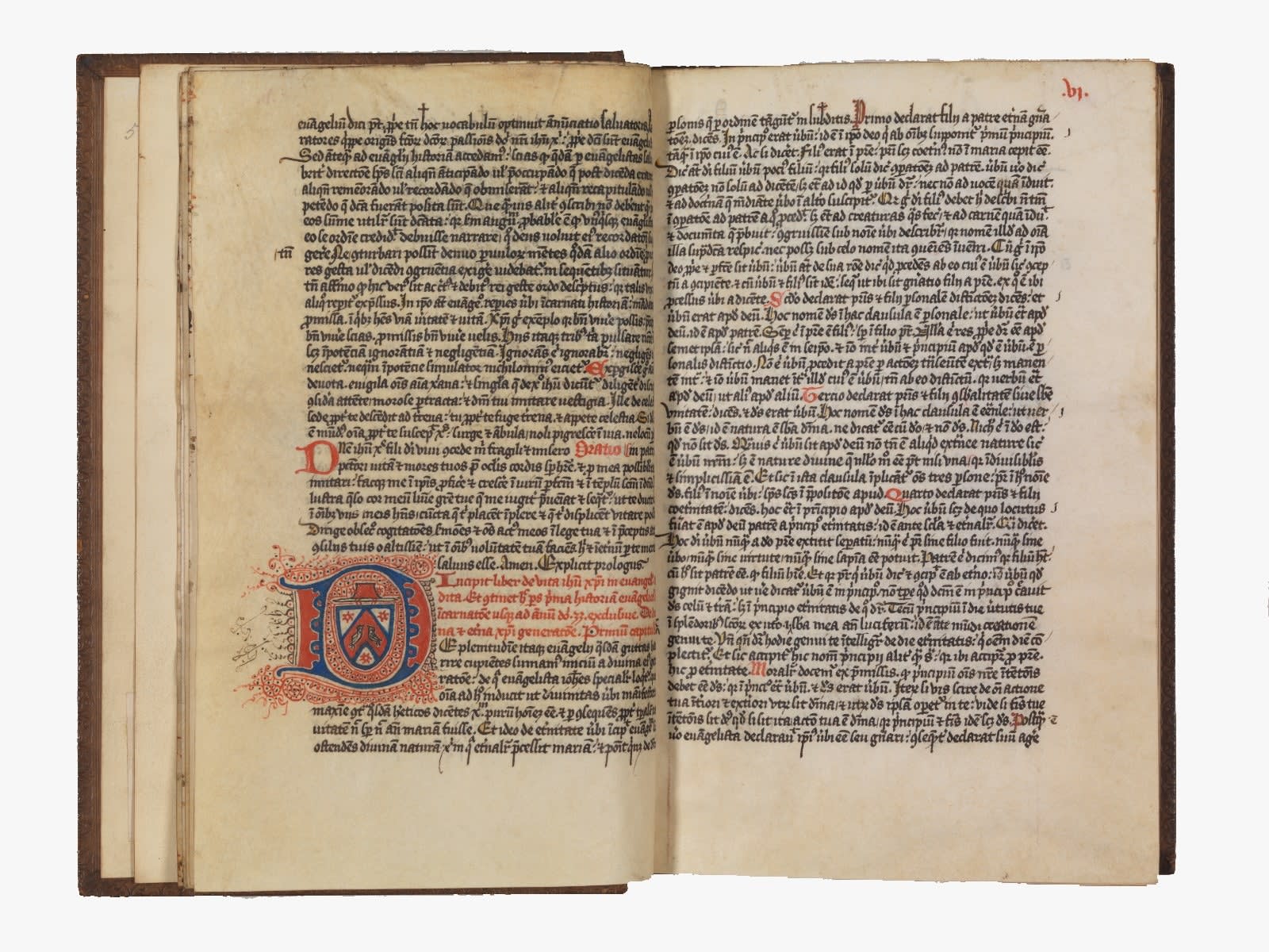 Saxony, Ludolph of; Gerson, Jean; and others., A complete five-volume version of Ludolph of Saxony’s influential Life of Christ in Latin, with Jean Gerson’s Passion Sermon in French, and other short works, Produced likely Lyon or Colombier-le-Cardinal. Early 15th century (after 1403).