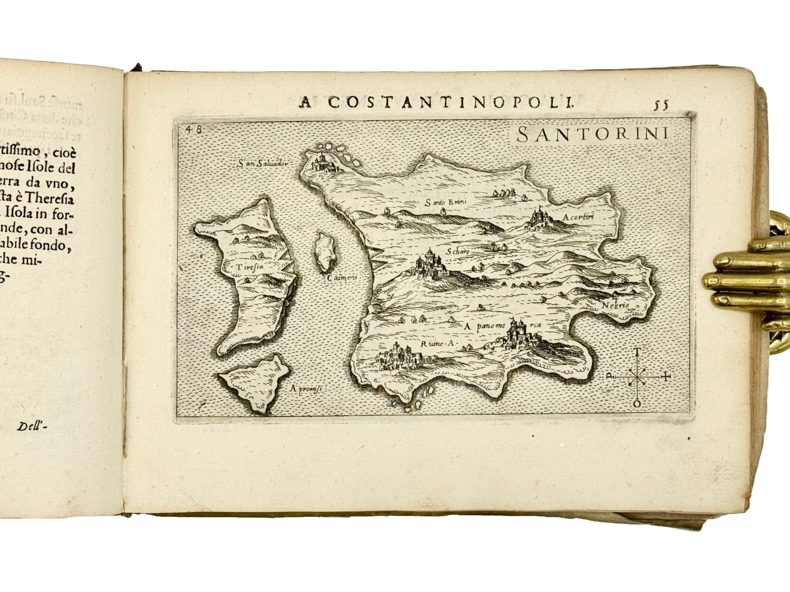 Rosaccio, Gioseppe, Viaggio da Venetia, a Constantinopoli. Per mare, e per Terra, & insieme quello di Terra Santa. Da... con brevitá descritto. Nel quale, oltre a Settantadui disegni, di Geografia, e Corografia si discorre, quanto in esso Viaggio, si ritrova. Cioé Cittá, Castelli, Porti, Golfi, isole, monti, Fiumi, e Mari. Opera utile, á Mercanti, marinari, & a Studiosi di Geografia., 1606. Venice. Giacomo Franco.