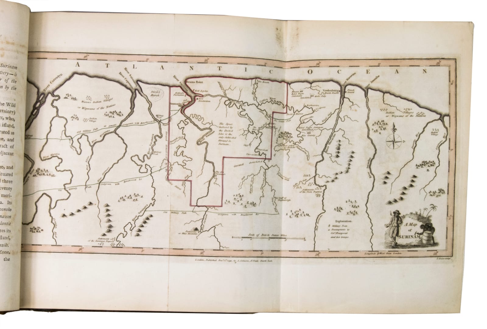 Stedman, John Gabriel, Narrative, of a five years' expedition, against the revolted negroes of Surinam, in Guiana, on the wild coast of South America… with an account of the Indians of Guiana, & negroes of Guiana, 1796. London, printed by J. Johnson and J. Edwards.