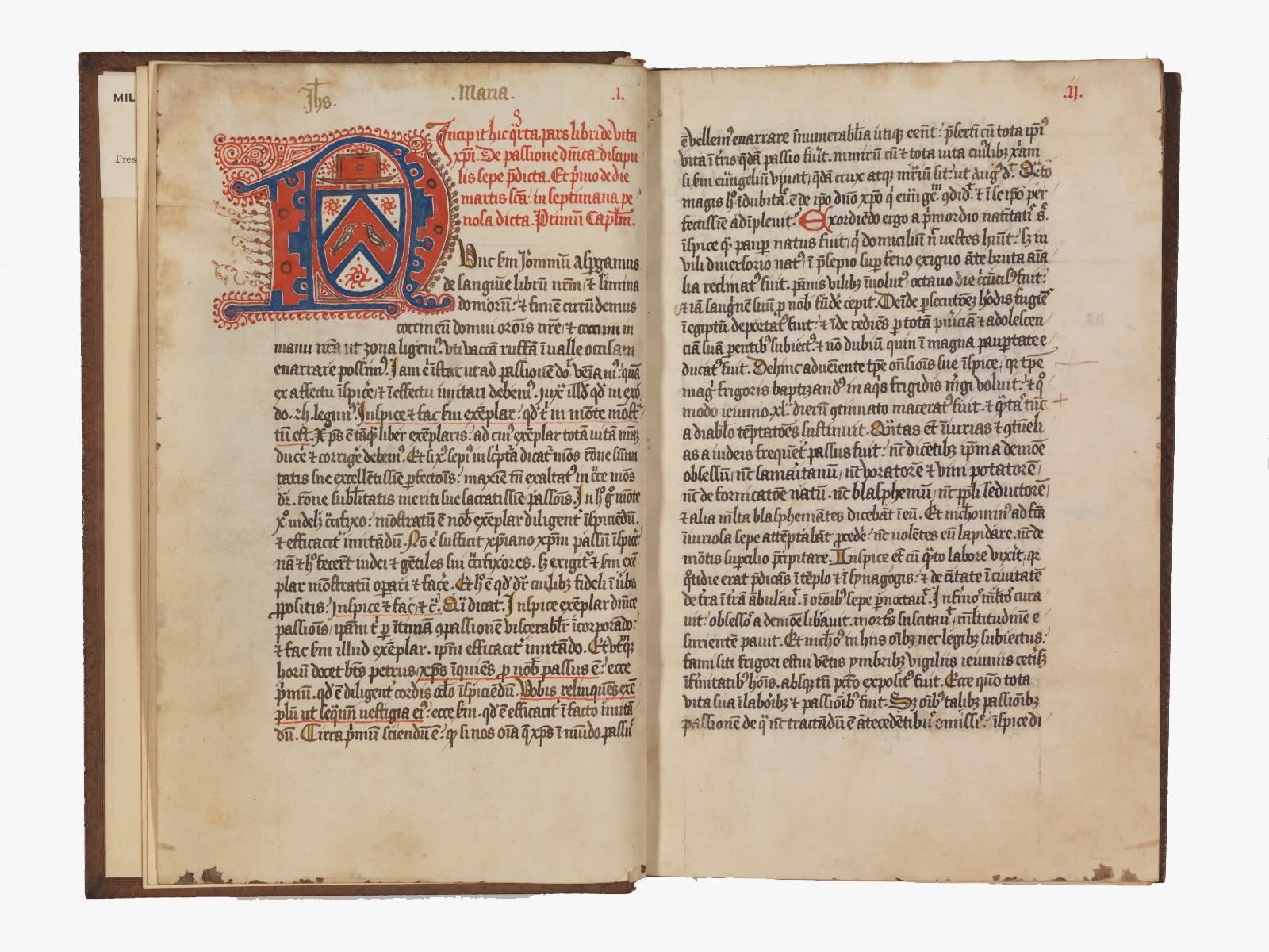Saxony, Ludolph of; Gerson, Jean; and others., A complete five-volume version of Ludolph of Saxony’s influential Life of Christ in Latin, with Jean Gerson’s Passion Sermon in French, and other short works, Produced likely Lyon or Colombier-le-Cardinal. Early 15th century (after 1403).