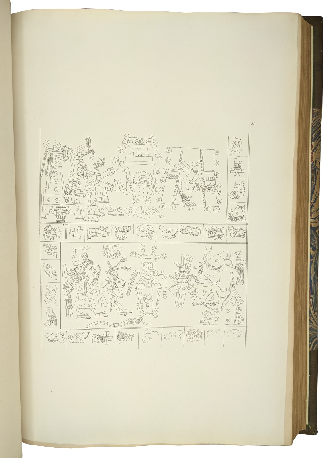 Kingsborough, Edward King, Viscount., Antiquities of Mexico comprising facsimiles of ancient Mexican paintings and hieroglyphics., London: A. Aglio, 1830 [vols I-V]; Robert Havell, Colnaghi Son and Co., 1831 [vols VI-VII]; andHenry G. Bohn, 1848 [vols VIII-IX].