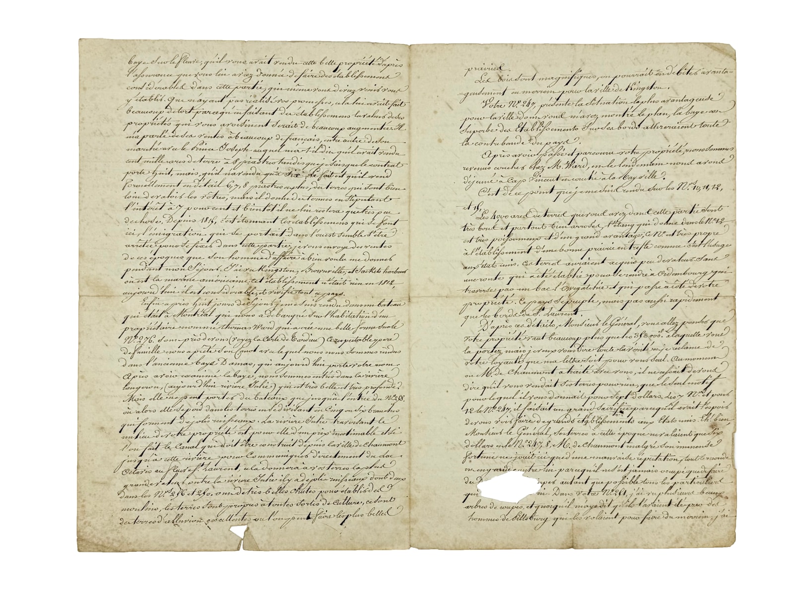 [New York – Jefferson County], An extensive archive of letters and documents on the creation and planning of Jefferson County, New York, Paris, etc., 1797–1877.