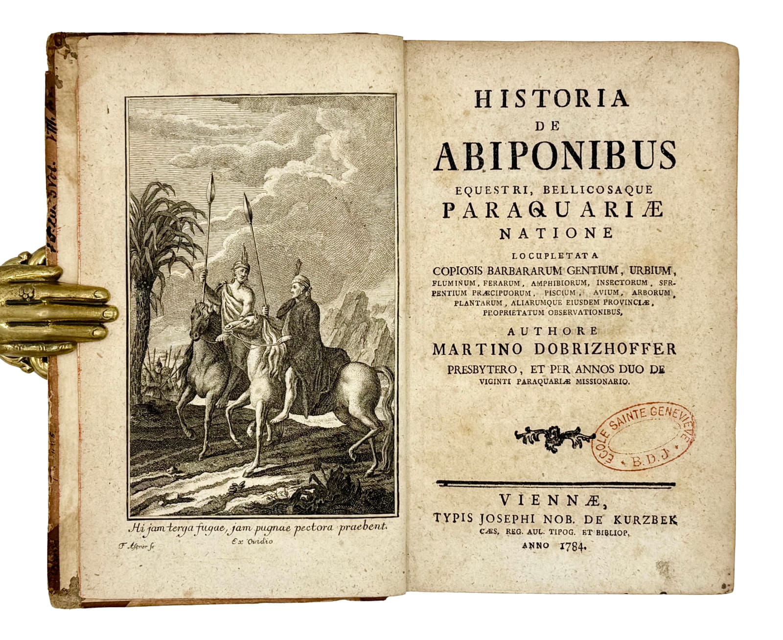 Dobrizhoffer, Martin, Historia de Abiponibus equestri bellicosaque Paraguariæ Natione locupletata Copiosis Barbararum Gentium, Urbium, fluminum, ferarum, amphibiorum, insectorum, 1784. Vienna. Joseph Nob. de Kurzbek.