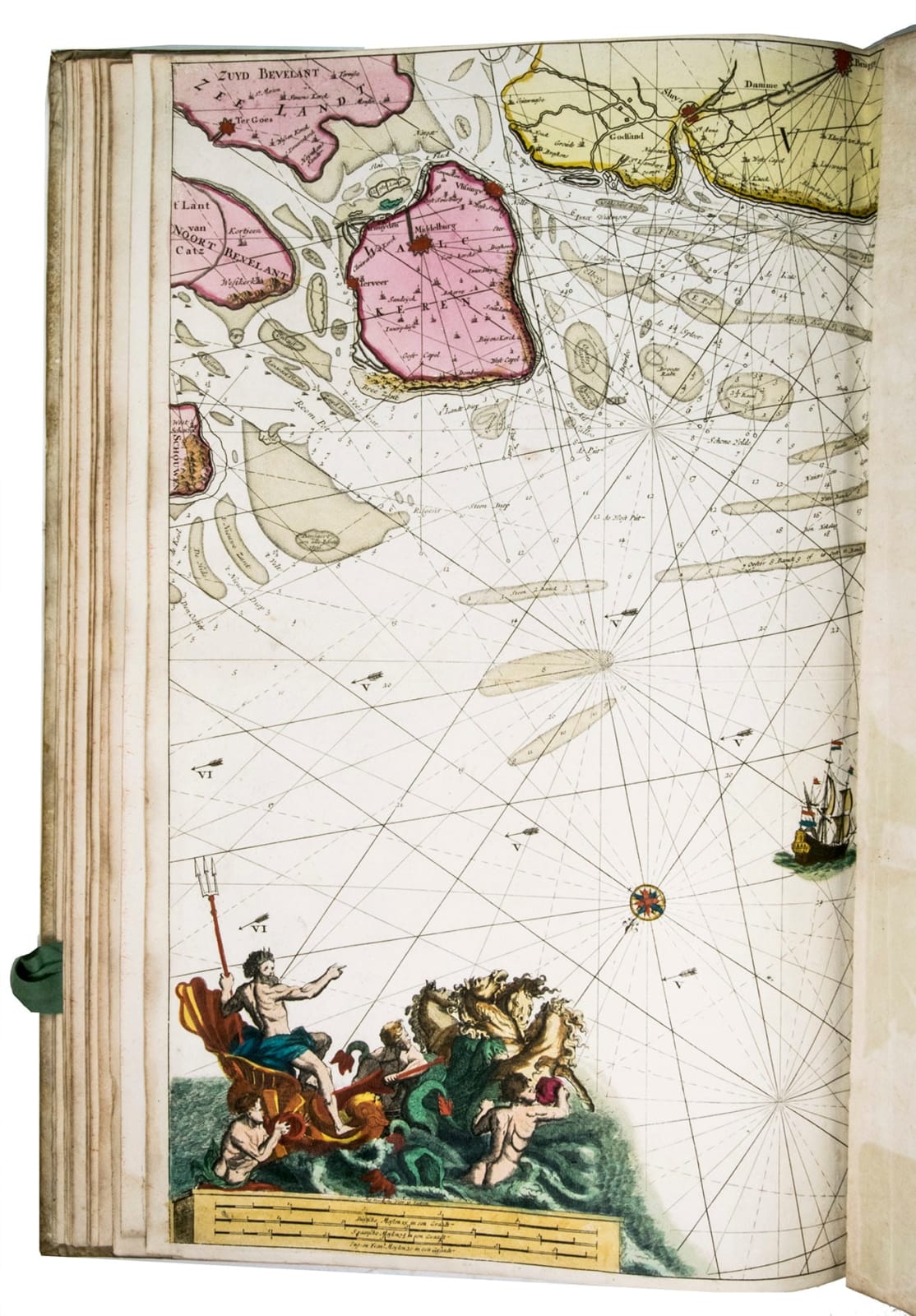 [Keulen, Gerard and Johannes van, and others], [Composite sea atlas containing 56 detailed charts including 3 manuscript charts], Amsterdam, [Johannes van Keulen and others, 1700-1753, engraved title page dated 1734].