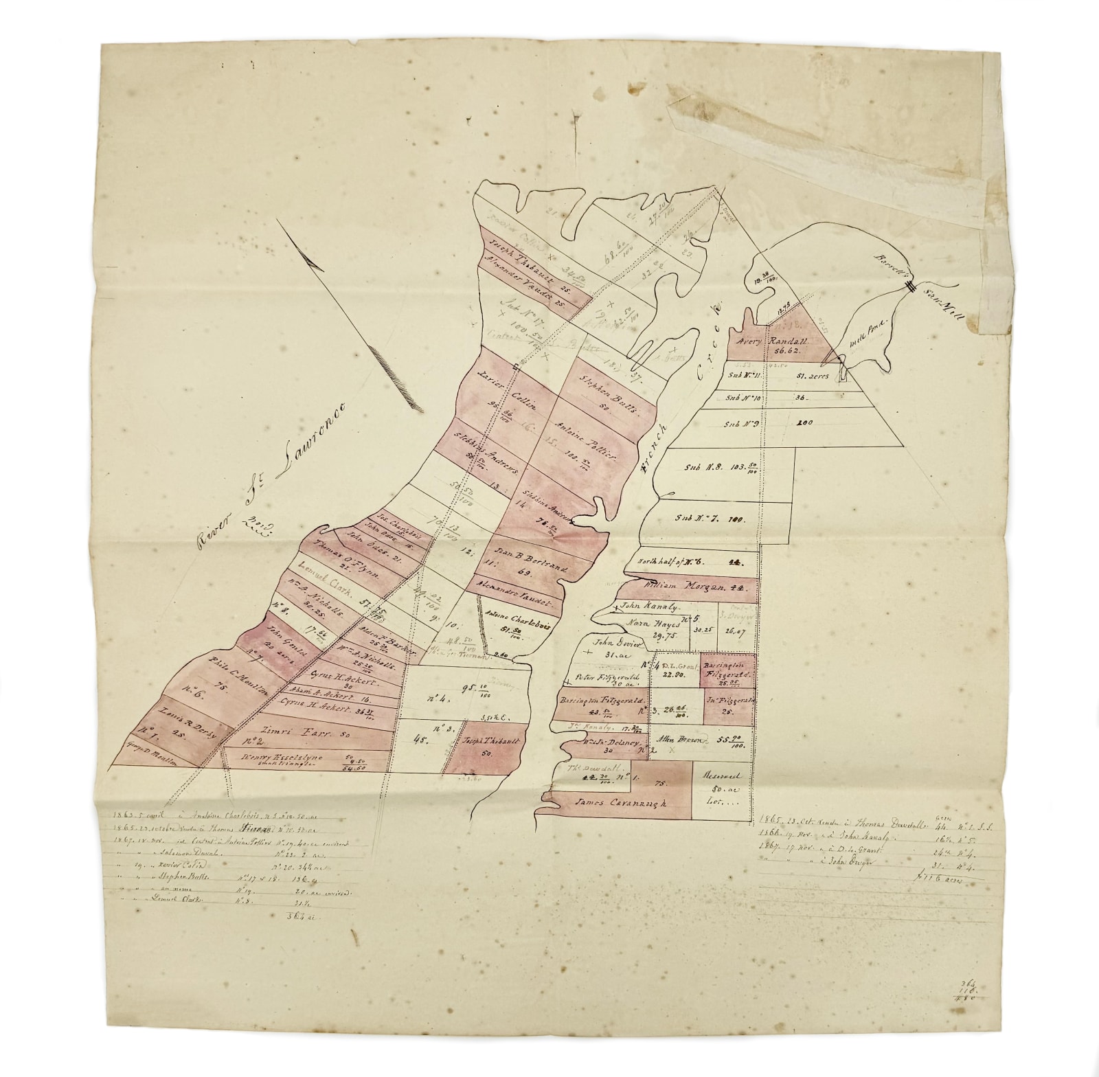 [New York – Jefferson County], An extensive archive of letters and documents on the creation and planning of Jefferson County, New York, Paris, etc., 1797–1877.