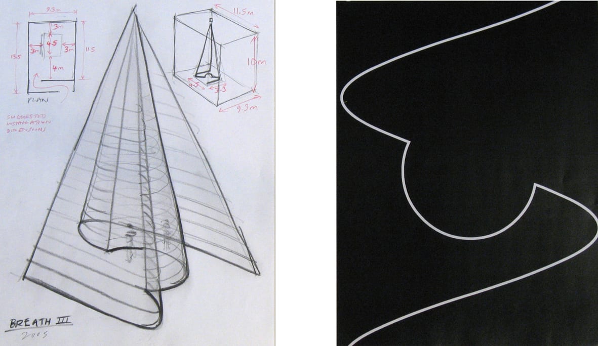 Anthony Mccall, Breath III - Screen capture and installation study, 2004/2005