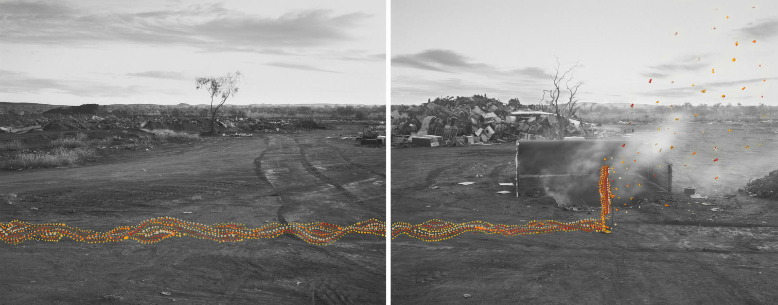 Patrick Waterhouse, You Have To Get Here Early. Jarra. Restricted with Athena Nangala Granites. 2014- 2018, 2014-2018