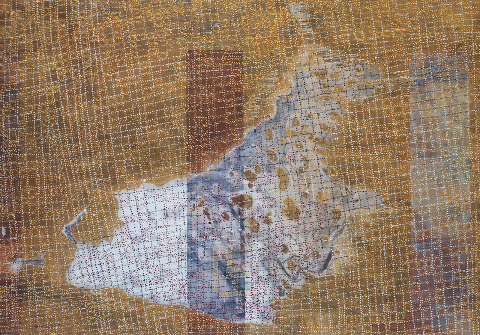 Patrick Waterhouse, Satellite image of the Mina Mina Jukurrpa (Women’s Dreaming site) near Lake Mackay, west of Yuendumu. Revised with Julie Nangala Robertson. 2014-2018, 2014-2018