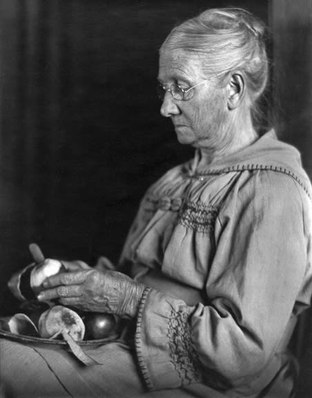 Imogen Cunningham, My Mother Peeling Apples, about 1910