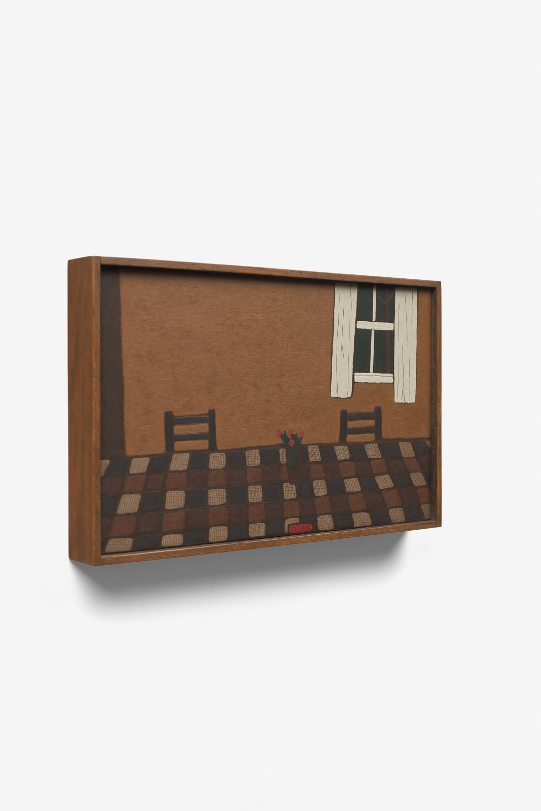 John Joseph Mitchell, Red Zinnias on a Table, 2025