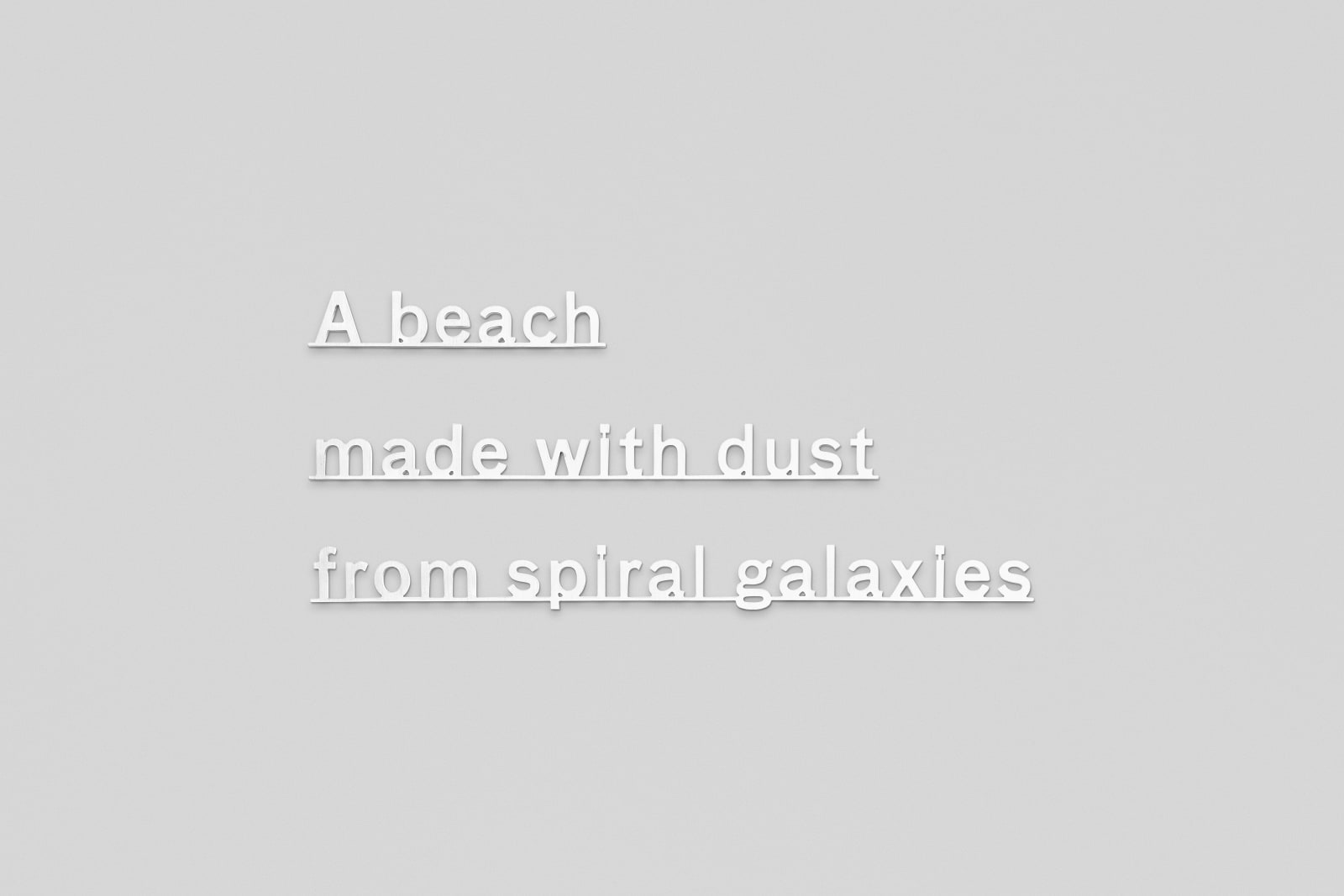 Katie Paterson, IDEAS - (A beach made with dust from spiral galaxies), 2014