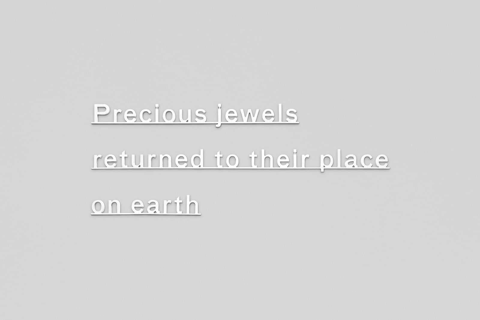 Katie Paterson, IDEAS - (Precious jewels returned to their place on earth), 2017